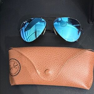 Ray-Ban Aviator Sunglasses with Blue and Pink Lenses